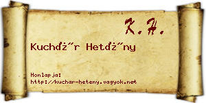 Kuchár Hetény névjegykártya